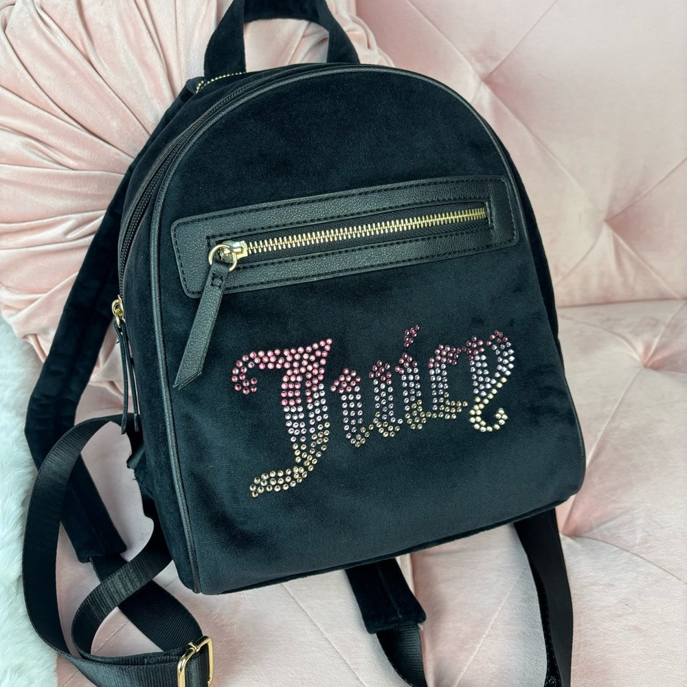 Juicy Couture Liquorice Big Spender Velour Backpack💖